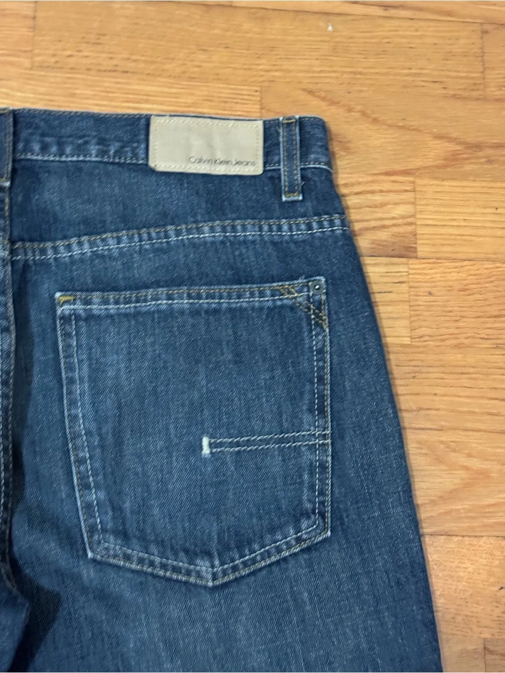 Calvin Klein Straight Cut Men's Straight Fit Dark Blue Jeans 34 x 30